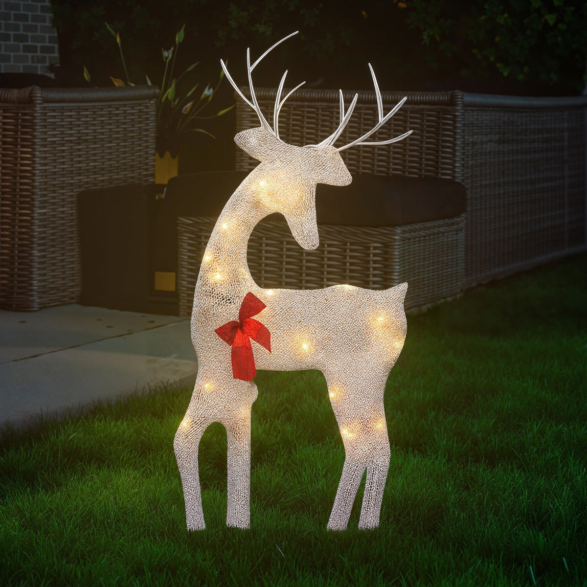 Lighted Christmas Reindeer Outdoor Decoration – Glowing Holiday Deer